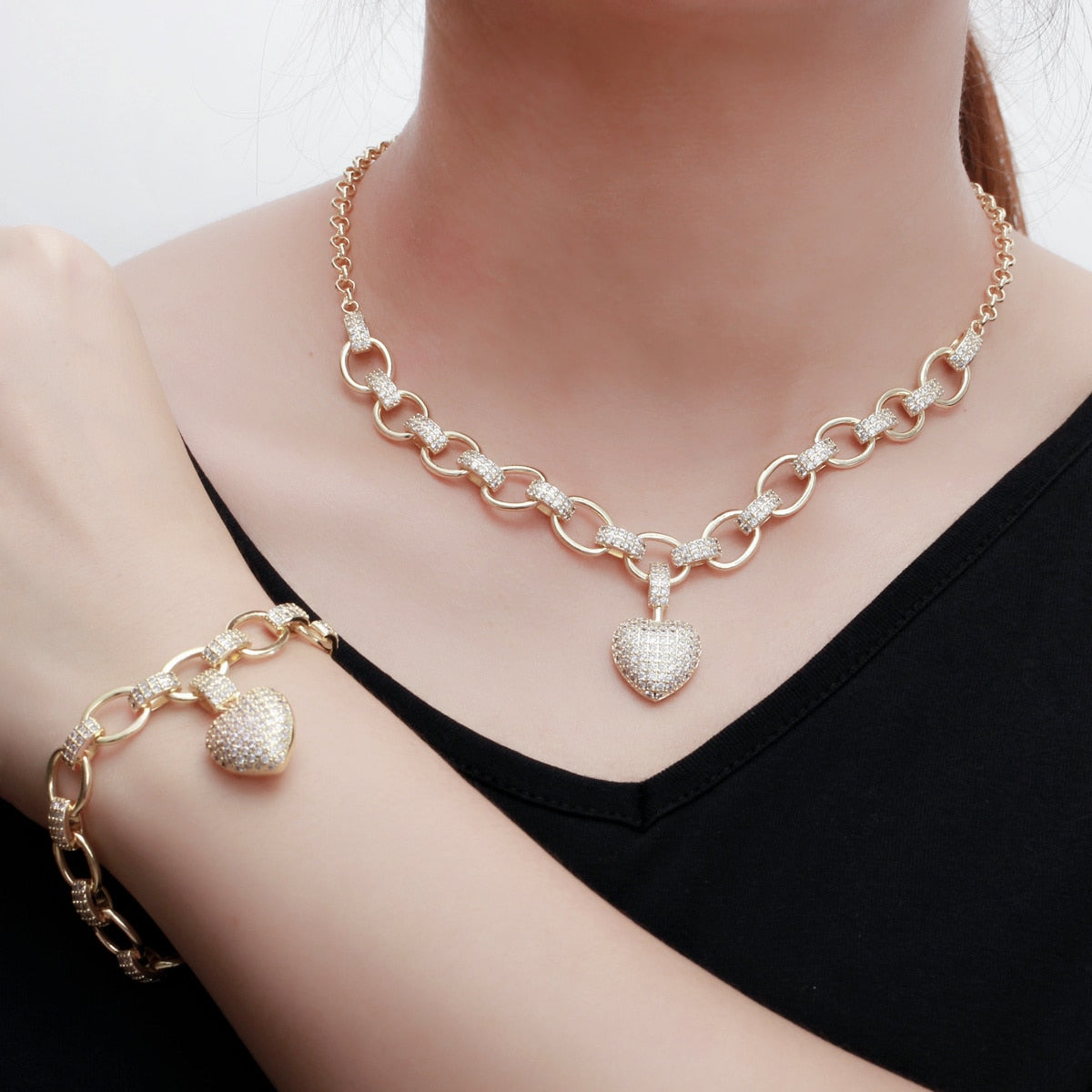Corrente e Pulseira Cravejada com Zircônia | BELLORIE