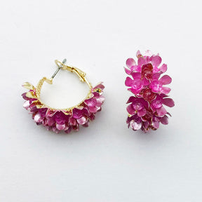 Brinco Meia Argola Floral | BELLORIE
