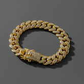 Pulseira Cubana Cravejada com pedras de Zircônia | BELLORIE