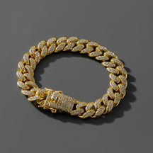 Pulseira Cubana Cravejada com pedras de Zircônia | BELLORIE