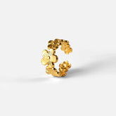 Anel Ajustável Flor Banhado a Ouro | BELLORIE