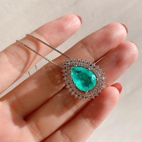Conjunto Colar e Brincos Gota Turmalina - Prata | BELLORIE