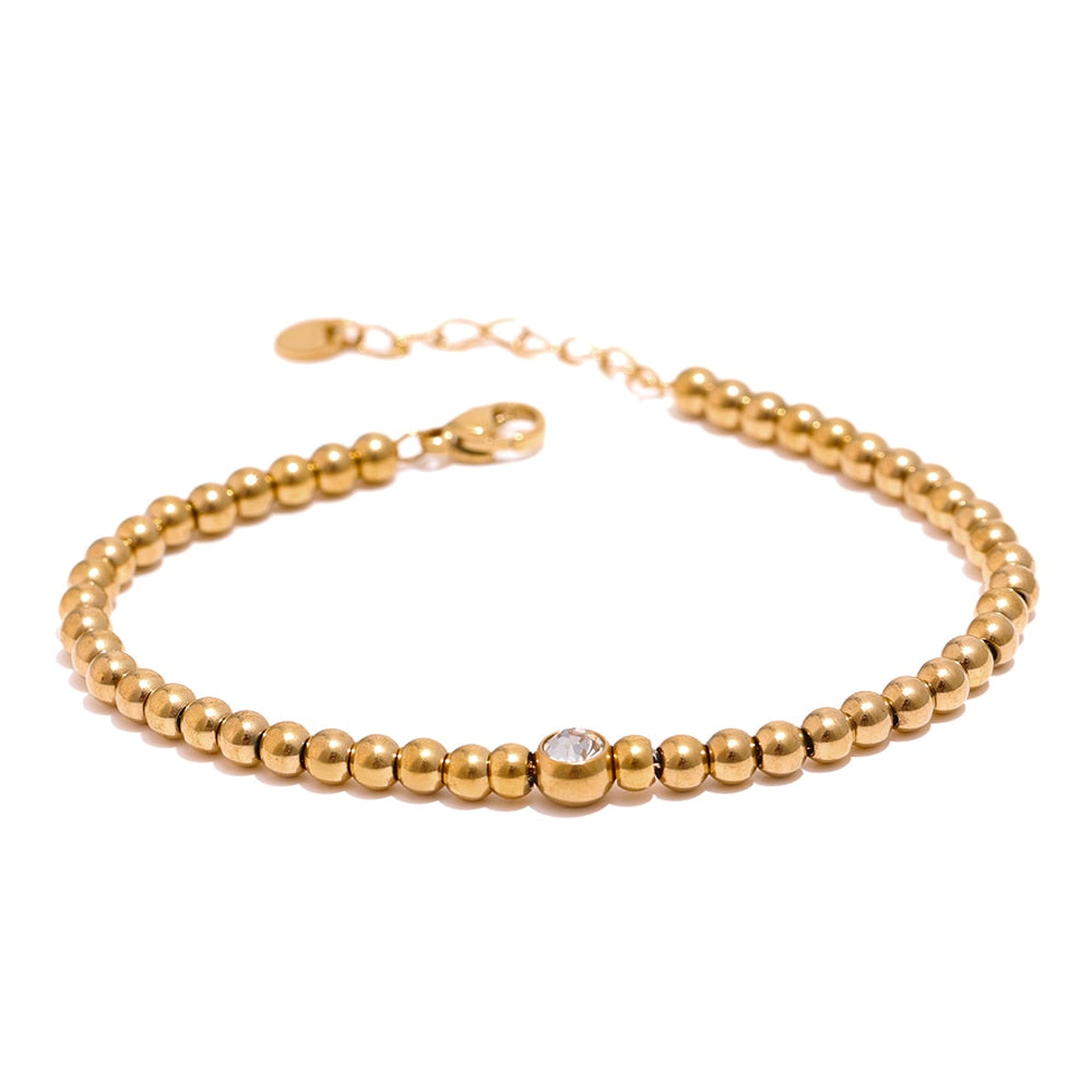Pulseira Dourada com Cristal | BELLORIE