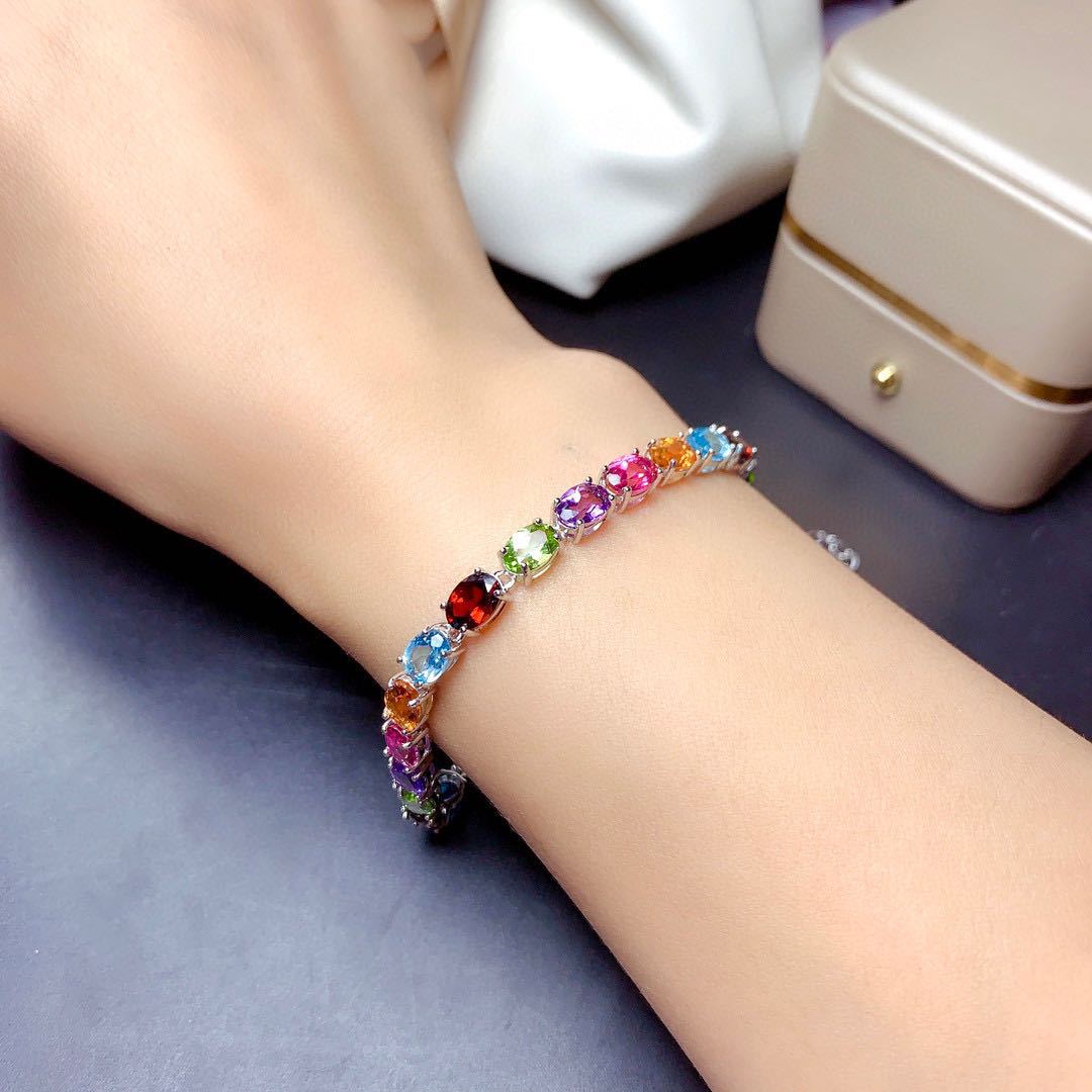 Pulseira de Zircônias Coloridas de Prata | BELLORIE