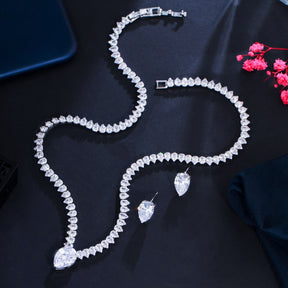 Conjunto Riviera Colar e Brincos de Cristais de Zirconia | BELLORIE