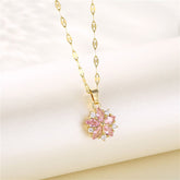 Colar Flor Turquesa Rose Banhado a Ouro 18k | BELLORIE