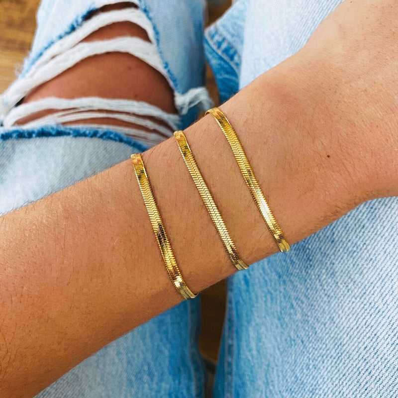 Pulseira Cobra Banhado a Ouro 18k | BELLORIE