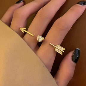 Anel Duplo Flecha com Cristal de Zircônia | BELLORIE