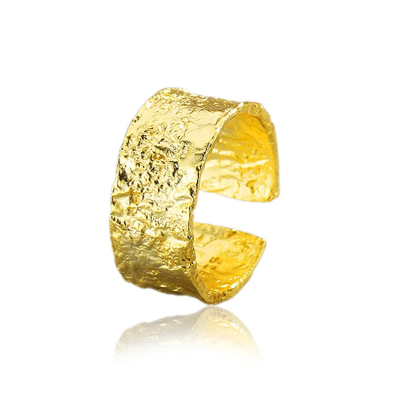 Anel Dourado Ajustável Texturizado | BELLORIE