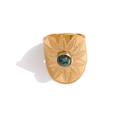 Anel com Pedra Turquesa Natural | BELLORIE