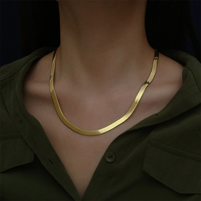 Colar Cobra Banhando à Ouro 18k | BELLORIE