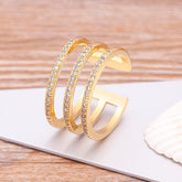 Anel Ajustável Traços Finos Banhado a Ouro 18k | BELLORIE