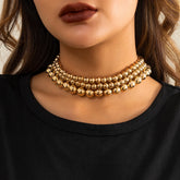 Colar Triplo de Bolas Banhado a Ouro 18k | BELLORIE