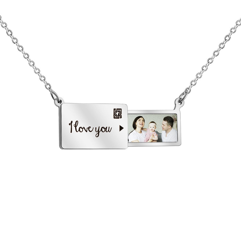 Colar Cartinha Unique - Pingente Foto e Escrita Personalizável | BELLORIE