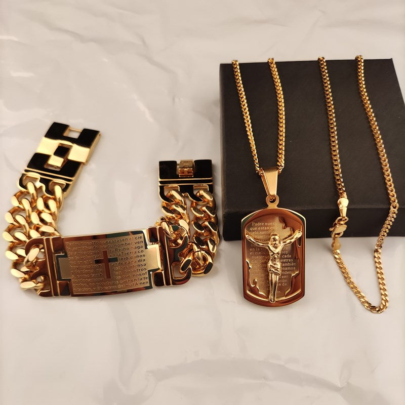 Conjunto Crucifixo em Aço Inoxidável | BELLORIE