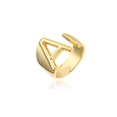 Anel de Letra Dourado Ajustável | BELLORIE