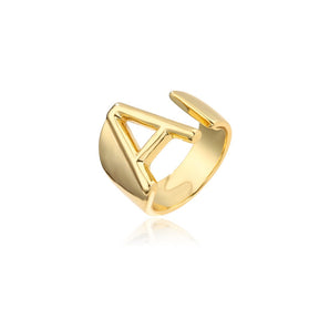 Anel de Letra Dourado Ajustável | BELLORIE
