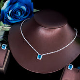 Conjunto Colar e Brinco Delicado com Zircônia Azul | BELLORIE