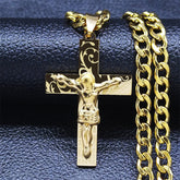Corrente Crucifico com Pai Nosso Banhando a ouro 18k | BELLORIE