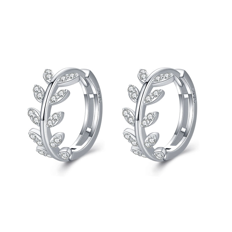 Argola Folhas com Zircônia | BELLORIE