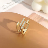 Anel Ajustável Dourado com Cristais | BELLORIE