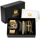 Kit Luxury Relógio Corrente e Pulseira Aço Inoxidável | BELLORIE