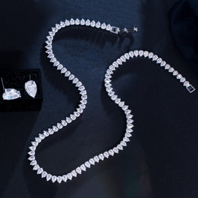 Conjunto Colar e Brincos Riviera Zircônias em Gotas | BELLORIE
