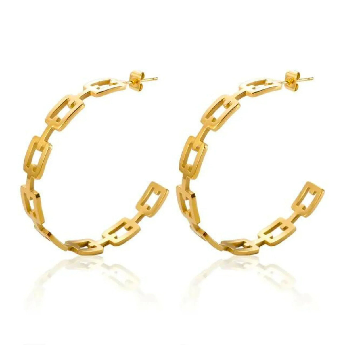 Brincos Argola em Elos Banhado em Ouro 18K | BELLORIE