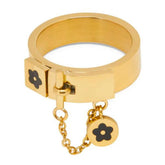Anel Detalhe Corrente Banhado a Ouro 18K | BELLORIE