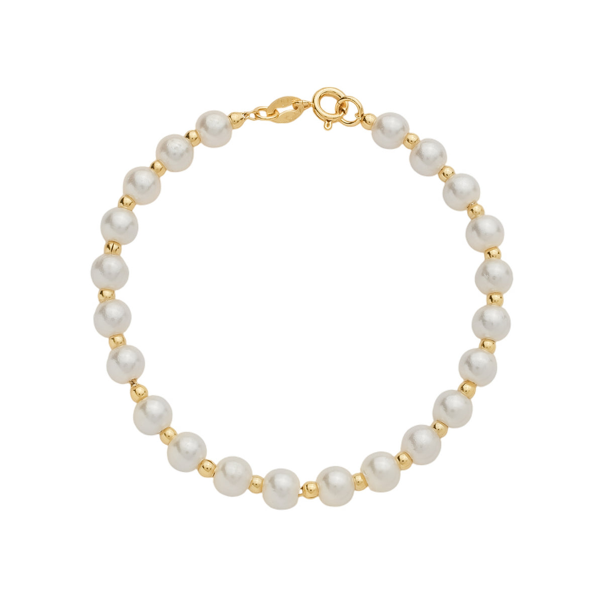 Pulseira em Ouro 24K Pérolas e Bolinhas – Bellorie