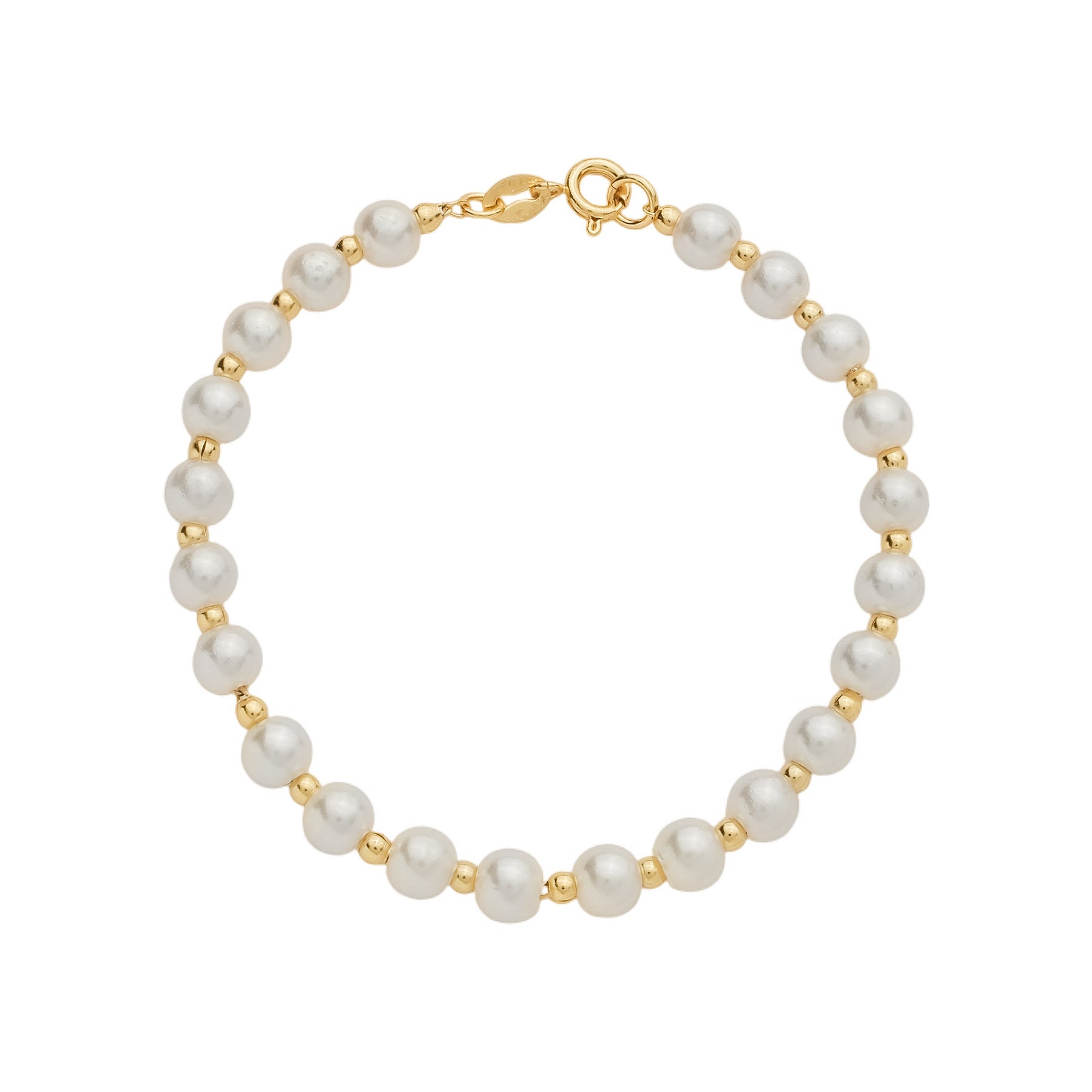Pulseira em Ouro 24K Pérolas e Bolinhas – Bellorie