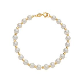 Pulseira em Ouro 24K Pérolas e Bolinhas – Bellorie