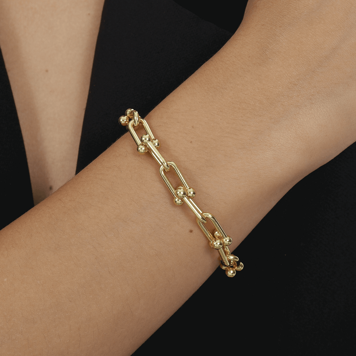 Pulseira em Ouro 24K Corrente Elos Largos – Bellorie