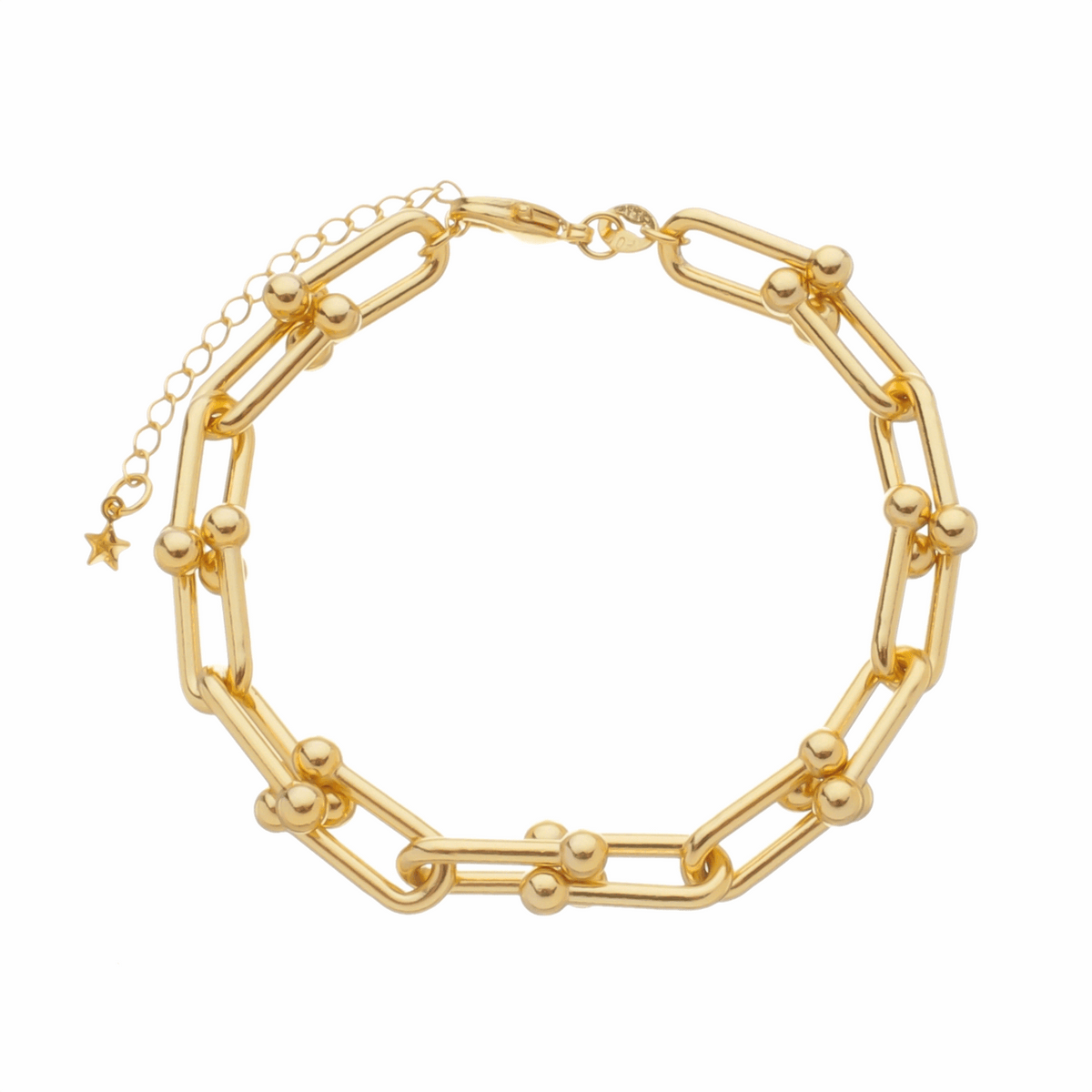 Pulseira em Ouro 24K Corrente Elos Largos – Bellorie