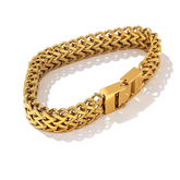 Bracelete Texturizado Banhado a Ouro | BELLORIE