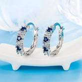 Brinco Argola de Zircônia Azul e Branca | BELLORIE