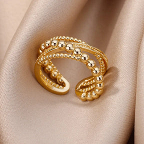 Anel Dourado Ajustável 4 Camadas | BELLORIE
