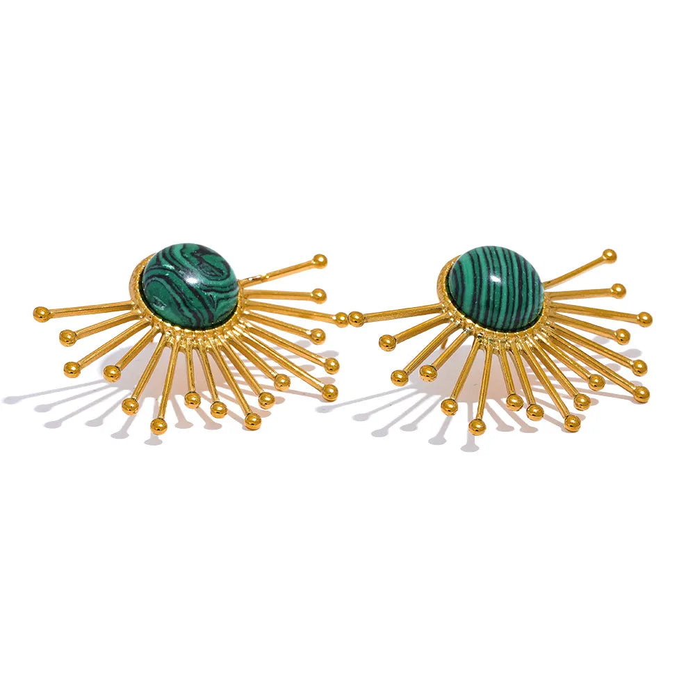Brinco Dourado com Pedra Natural | BELLORIE