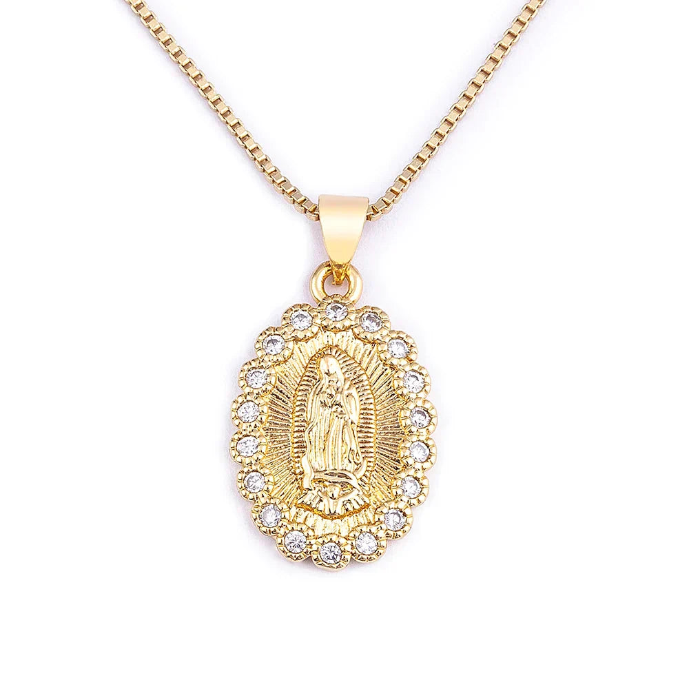 Colar Pingente Virgem Maria com Zircônia | BELLORIE