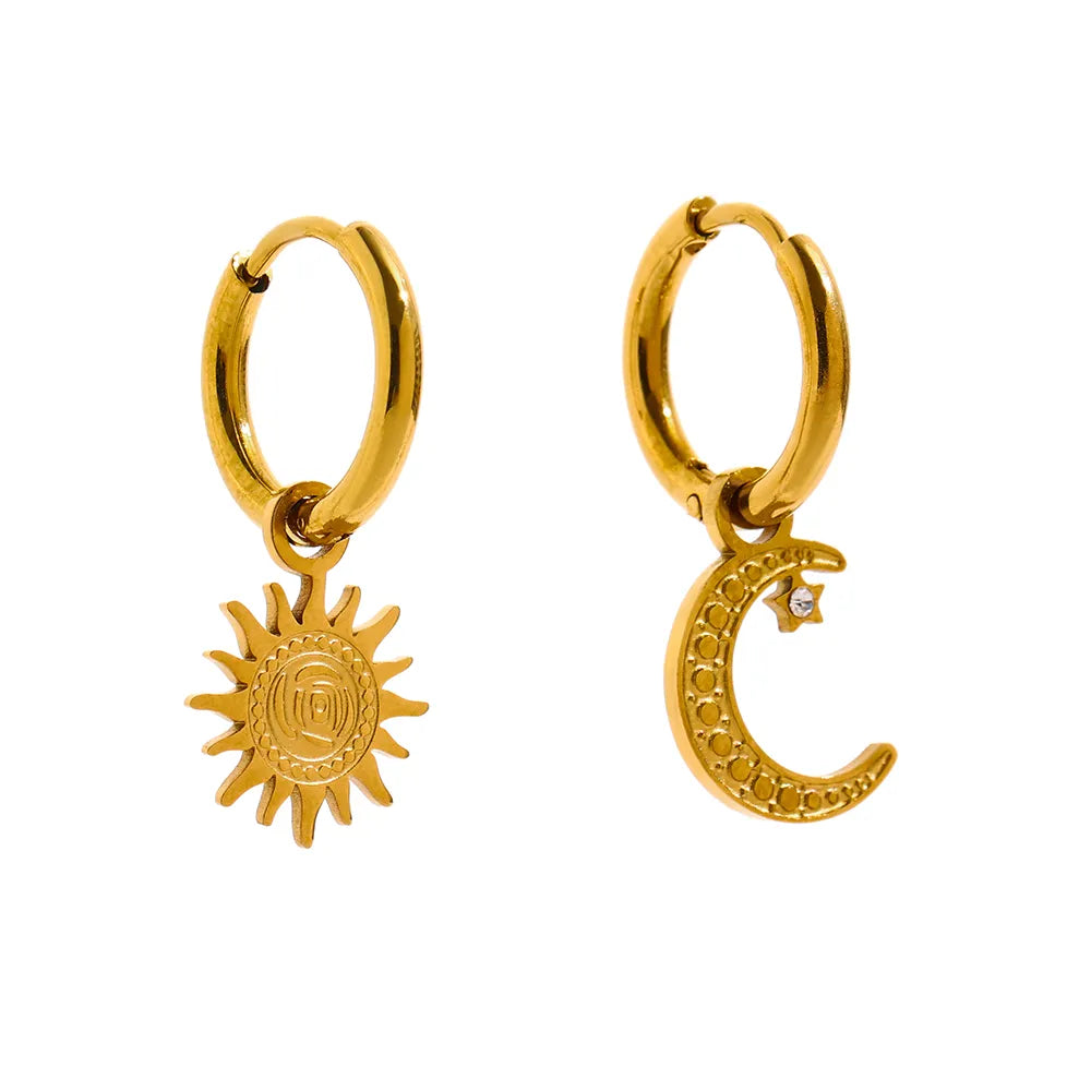 Brinco Lua e Sol com Cristal de Zircônia | BELLORIE