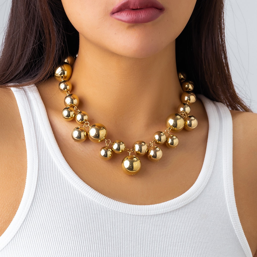 Colar Vintage Bolas Douradas | BELLORIE