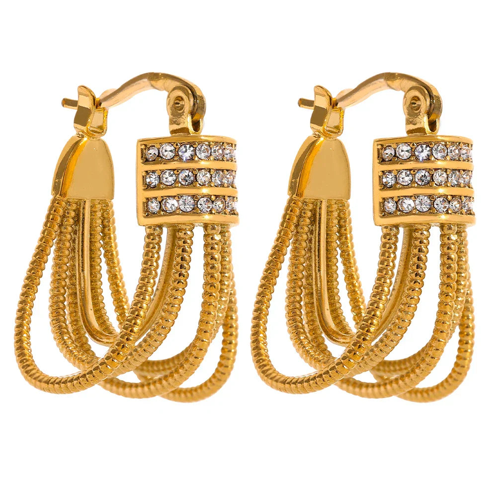 Brinco Multi Fios Banhado a Ouro | BELLORIE