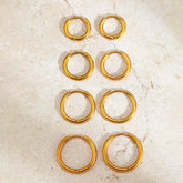 Kit 4 Argolinhas Douradas Banhado a Ouro 18k | BELLORIE
