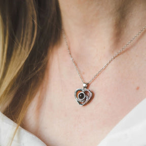 Colar Personalizado com Foto Coração Cravejado - Bellorie