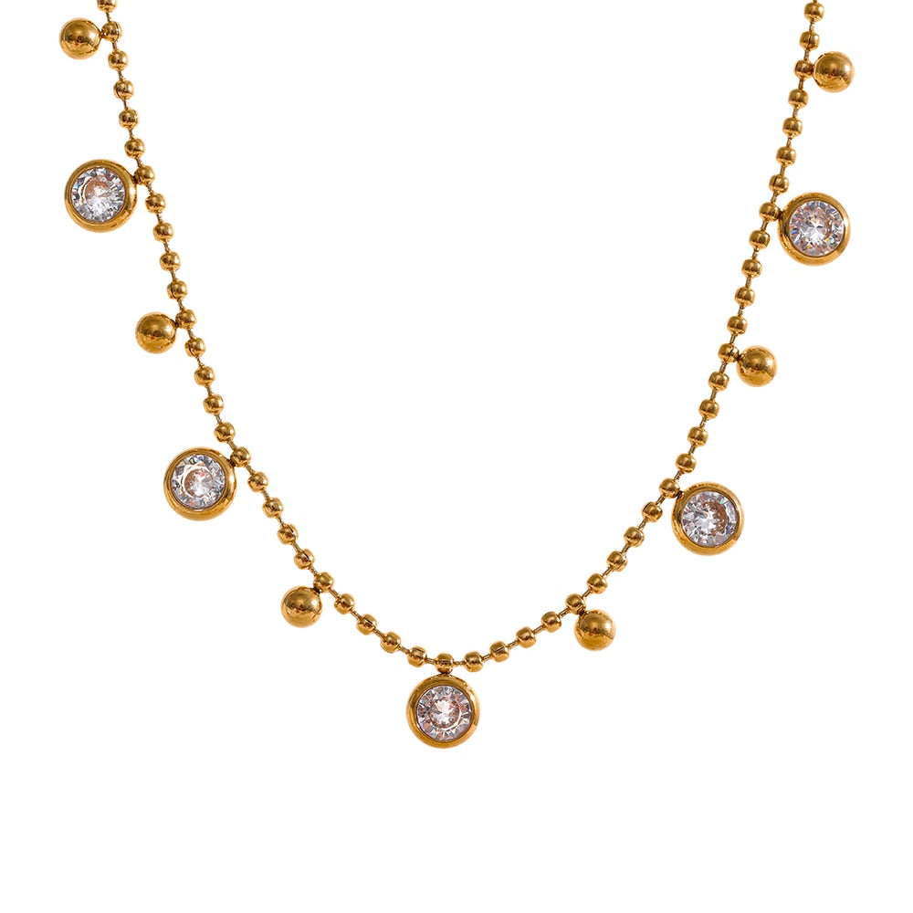 Colar Banhado a Ouro 18k com Cristais de Zircônia | BELLORIE