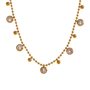 Colar Banhado a Ouro 18k com Cristais de Zircônia | BELLORIE