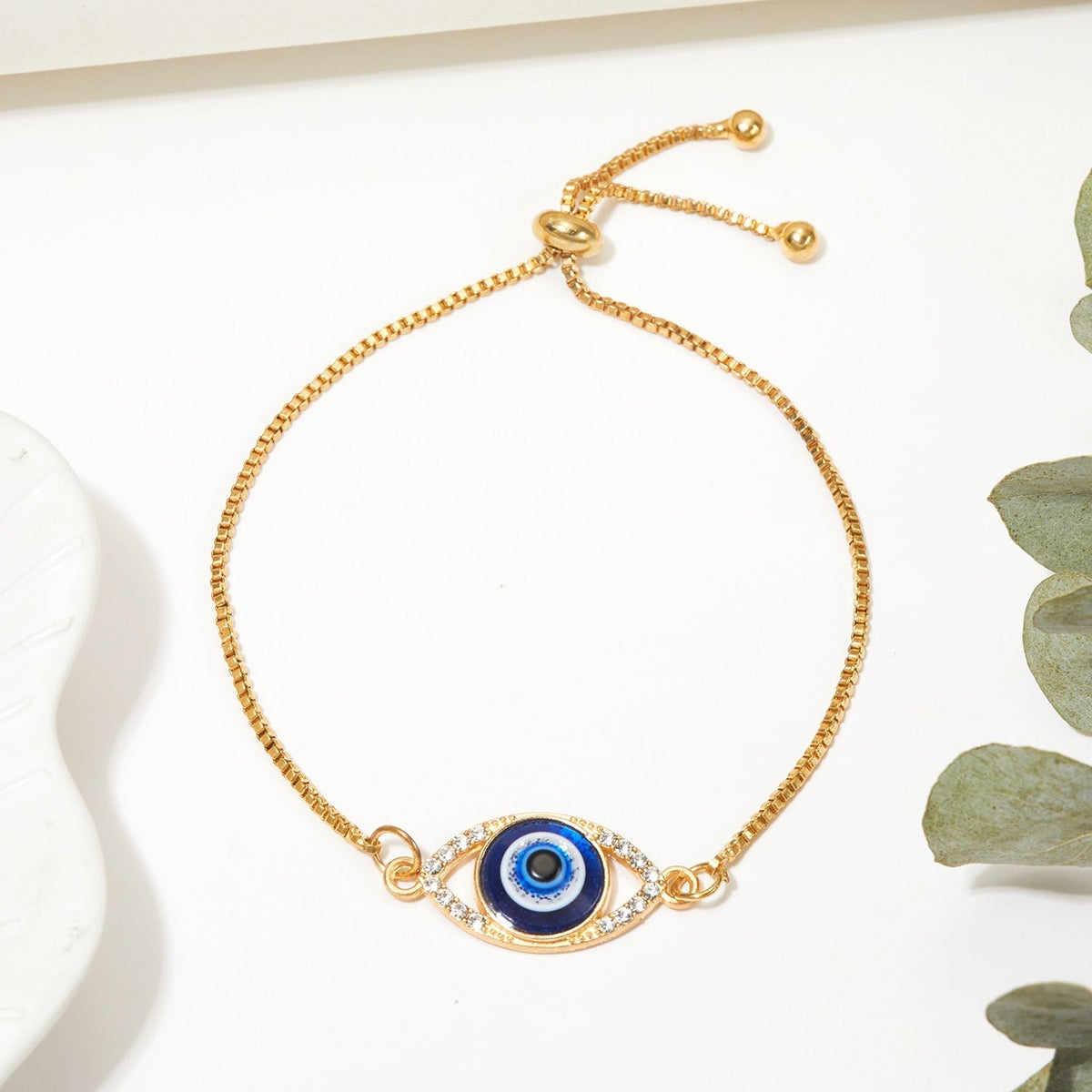 Pulseira Dourado Olho Grego com Zircônias | BELLORIE