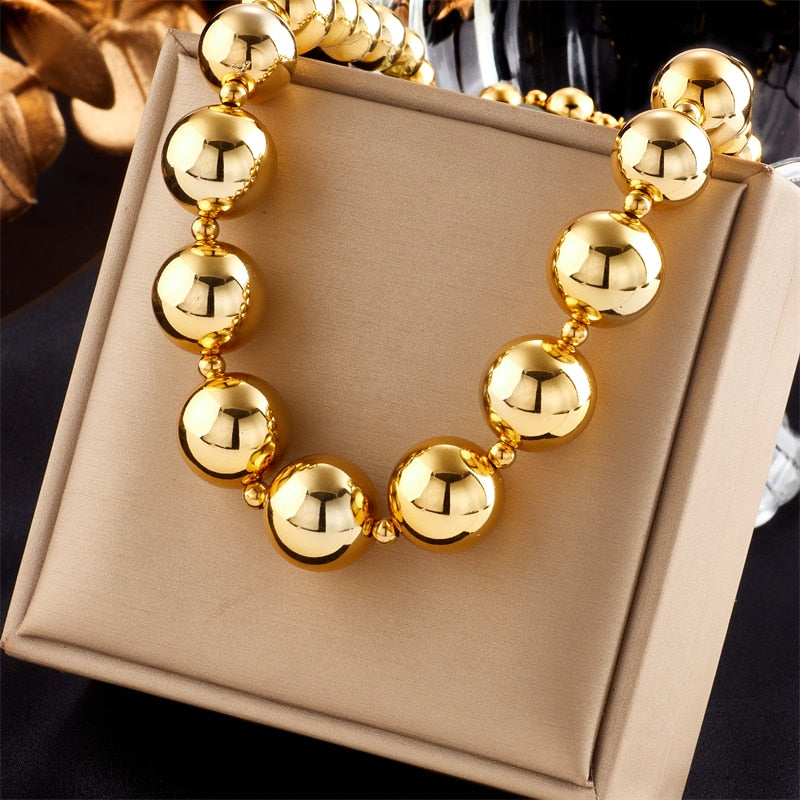 Colar Bolas Douradas Luxe | BELLORIE
