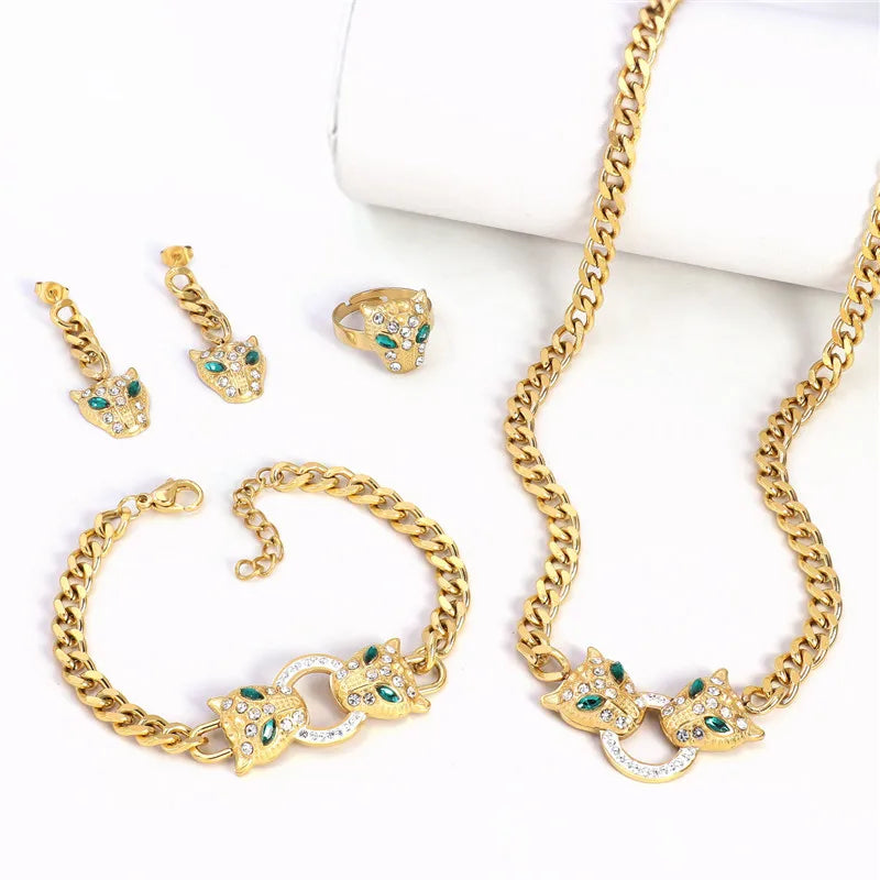 Conjunto Jaguar com Cristais de Zircônia | BELLORIE