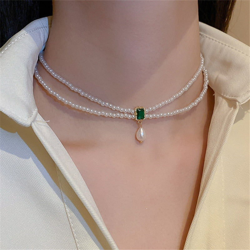 Colar Duplo Pérolas com Cristal | BELLORIE